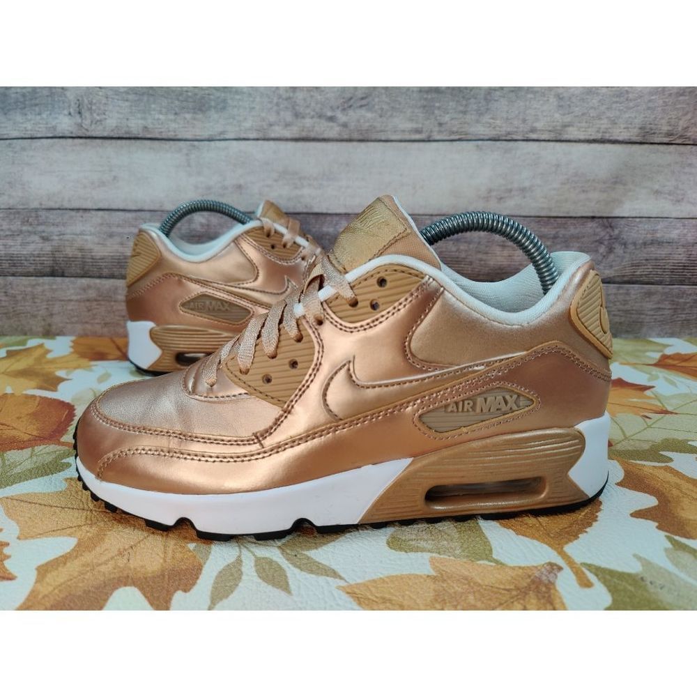 Nike Air Max 90 Metallic Bronze Rose Gold Size 6Y Women's Size 7.5